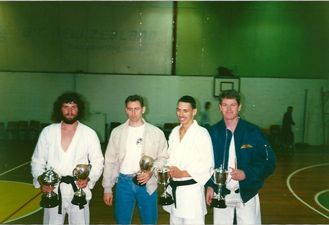 old Nationals photo with some of the Auckland Seishin Ryu boys